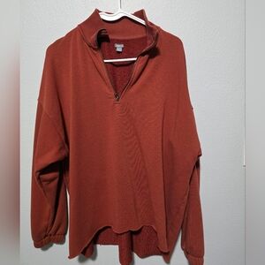 Aerie Warm Copper Half-Zip Sweater